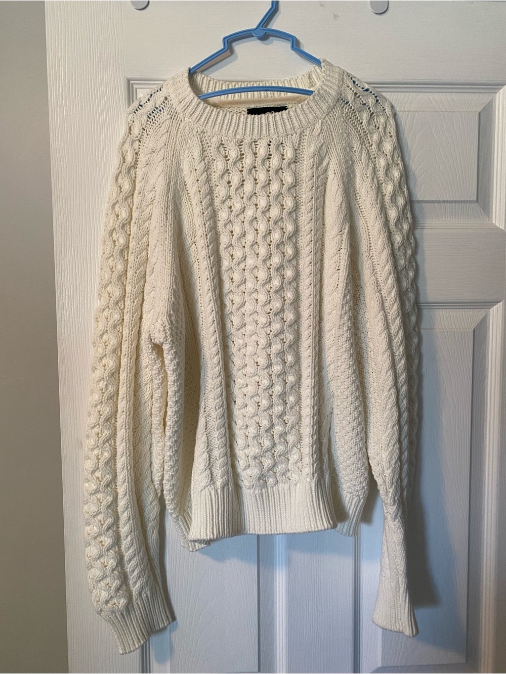 Roots Cream Cable Knit Crewneck Sweater